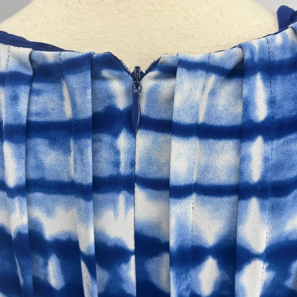 Calvin Klein Women 14 Blue Tie Dye Dress Beach Resort Cruise Pockets - Picture 8 of 13